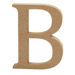 Houten letter 'B' 8cm hoog/1,5cm dik