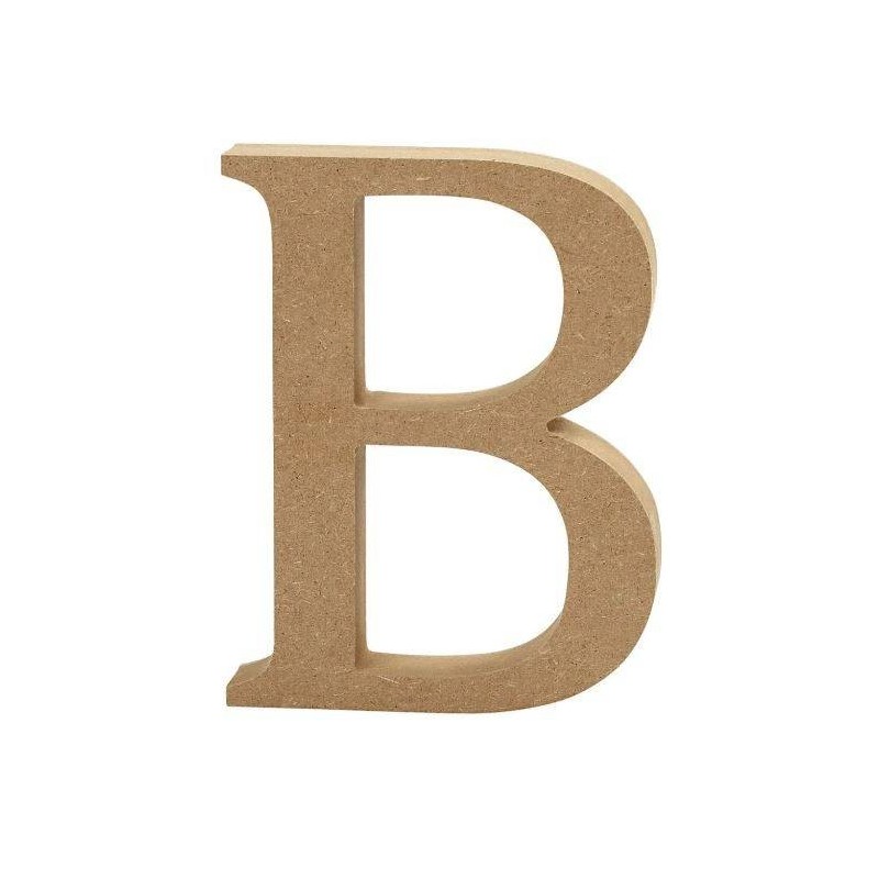 Houten letter 'B' 8cm hoog/1,5cm dik