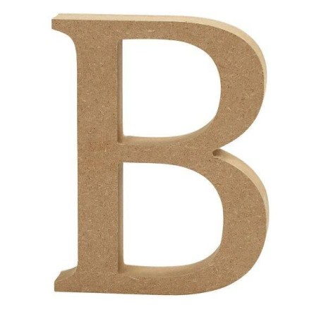 Houten letter 'B' 8cm hoog/1,5cm dik