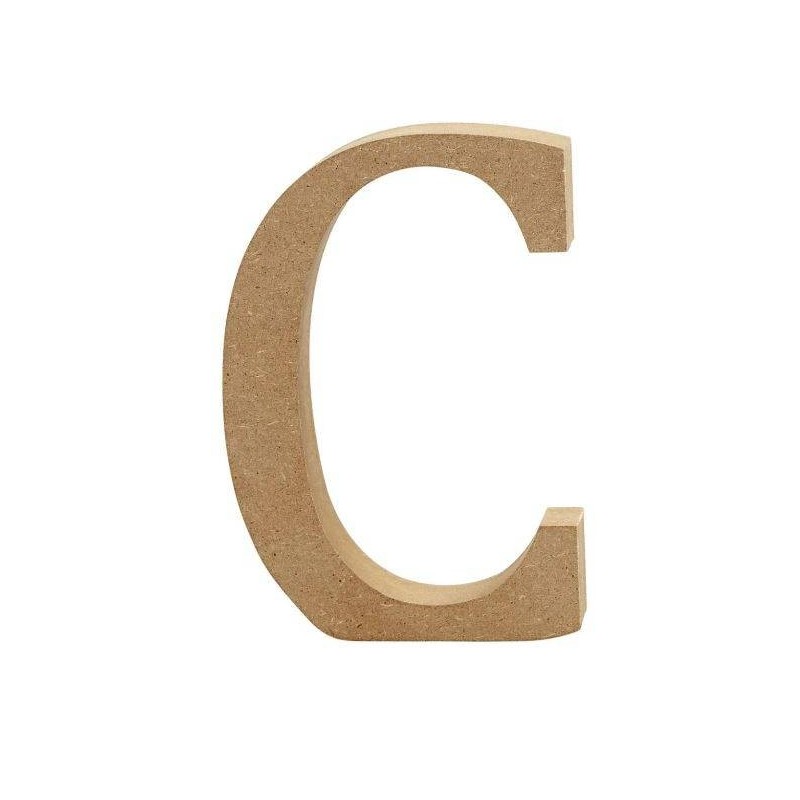 Houten letter 'C' 8cm hoog/1,5cm dik