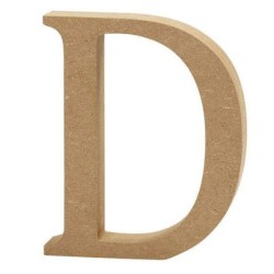 Houten letter 'D' 8cm hoog/1,5cm dik