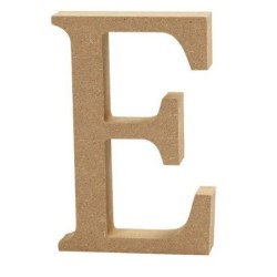 Houten letter 'E' 8cm hoog/1,5cm dik