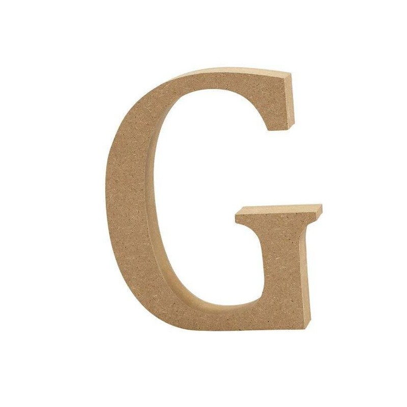 Houten letter 'G' 8cm hoog/1,5cm dik