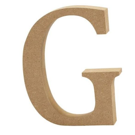 Houten letter 'G' 8cm hoog/1,5cm dik