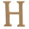 Houten letter 'H' 8cm hoog/1,5cm dik