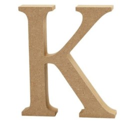 Houten letter 'K' 8cm hoog/1,5cm dik