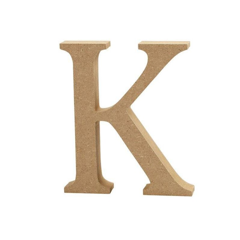 Houten letter 'K' 8cm hoog/1,5cm dik