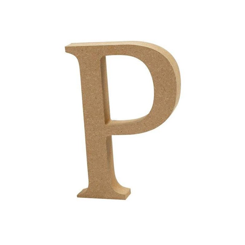 Houten letter 'P' 8cm hoog/1,5cm dik