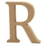 Houten letter 'R' 8cm hoog/1,5cm dik