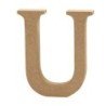 Houten letter 'U' 8cm hoog/1,5cm dik