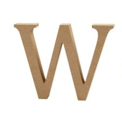 Houten letter 'W' 8cm hoog/1,5cm dik