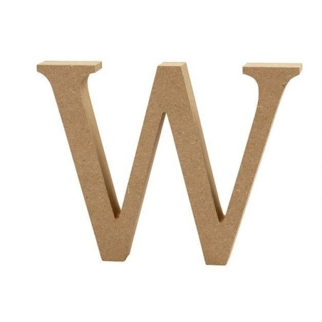 Houten letter 'W' 8cm hoog/1,5cm dik