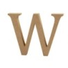 Houten letter 'W' 8cm hoog/1,5cm dik