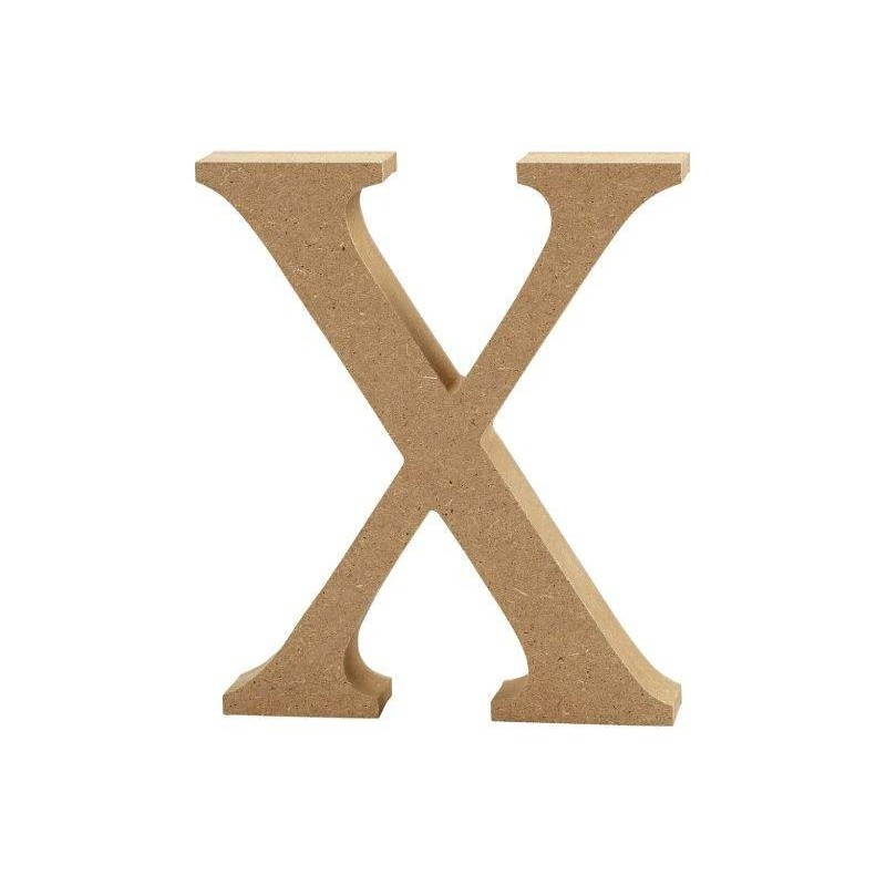 Houten letter 'X' 8cm hoog/1,5cm dik