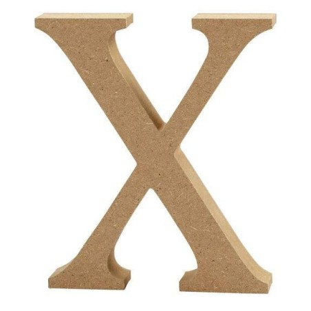 Houten letter 'X' 8cm hoog/1,5cm dik