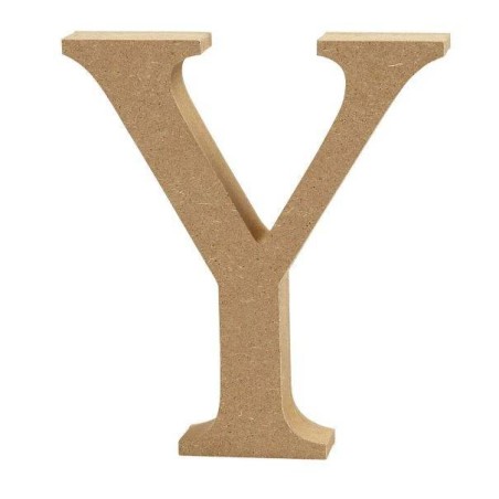 Houten letter 'Y' 8cm hoog/1,5cm dik