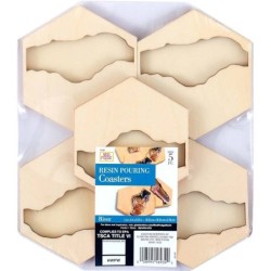 Houten gietmal vr epoxy gieten onderzetters/5st