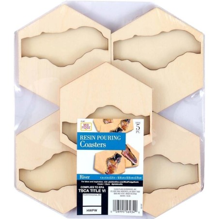 Houten gietmal vr epoxy gieten onderzetters/5st