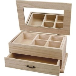 Houten Juwelendoos 27x17x12cm met schuif en bovena