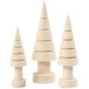 Kerstbomen, h: 5+6+7 cm, d: 14+18+22 mm, populier,
