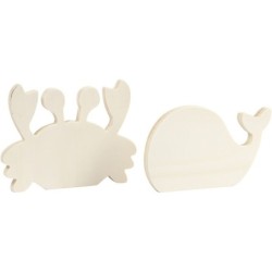 houten waterwereld figuren Krab en Walvis 1+1