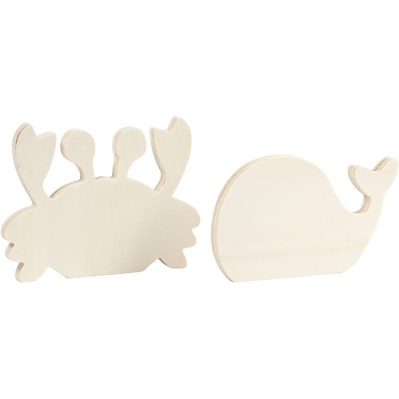 houten waterwereld figuren Krab en Walvis 1+1