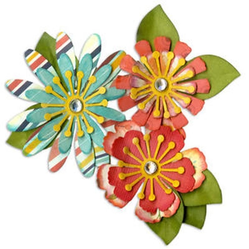 Sizzix Thinlits Set, Mix&Match Flowers, 10st.