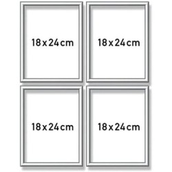 Aluminiumframezilver 18 x 24 cm per 4st