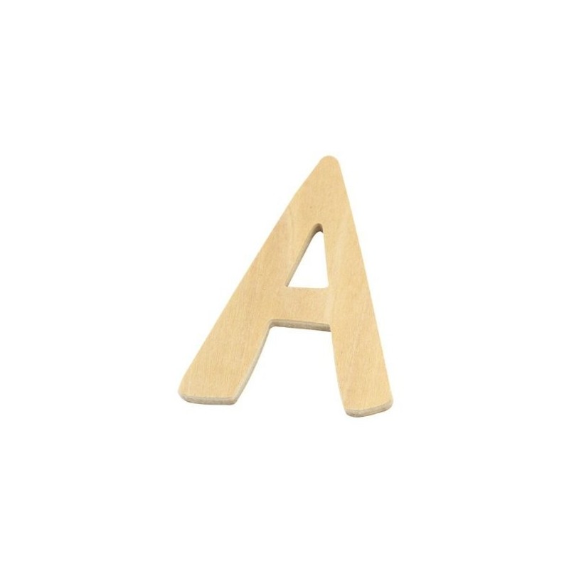 Houten letter 6cm 'A'