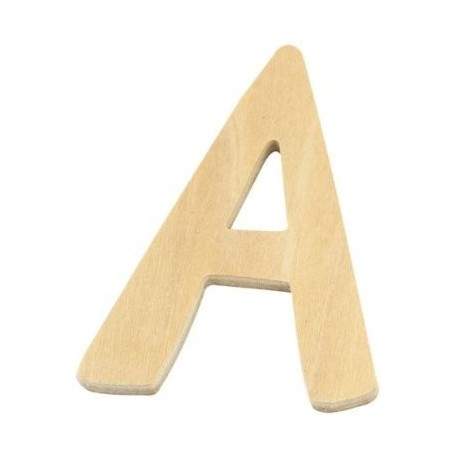 Houten letter 6cm 'A'