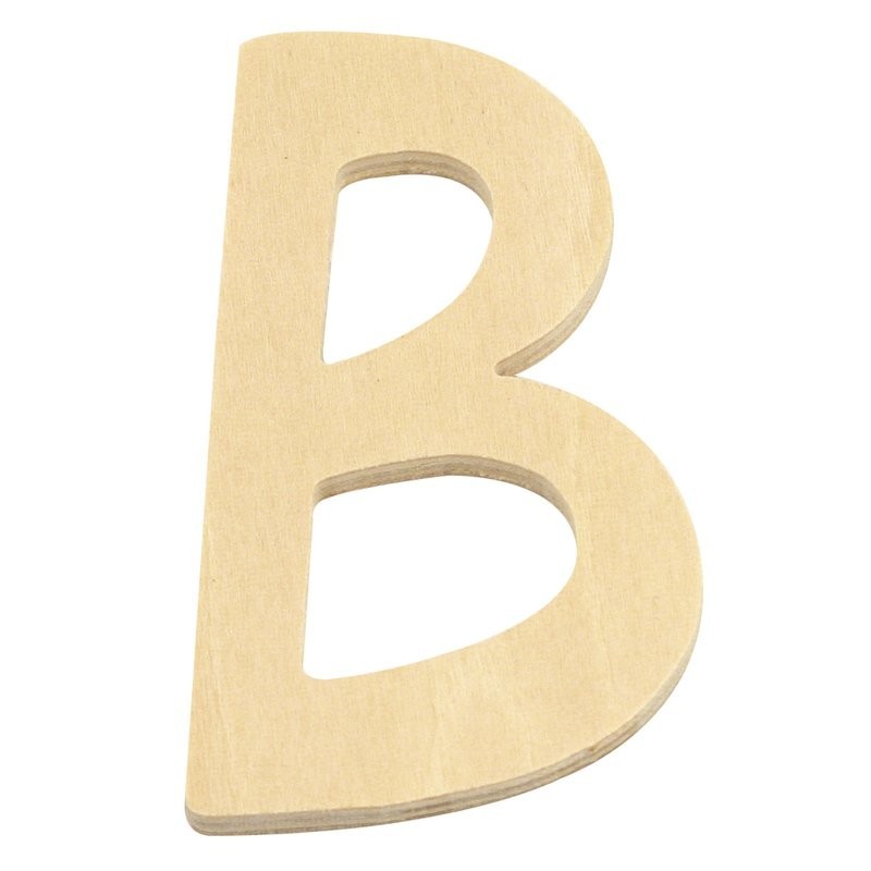 Houten letter 6cm 'B'