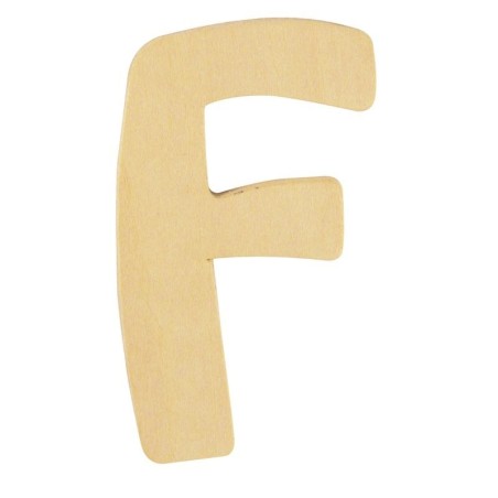 Houten letter 6cm 'F'
