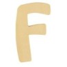 Houten letter 6cm 'F'