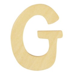 Houten letter 6cm 'G'