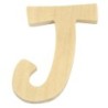 Houten letter 6cm 'J'