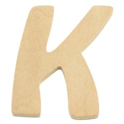 Houten letter 6cm 'K'