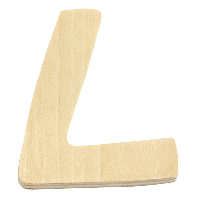 Houten letter 6cm 'L'