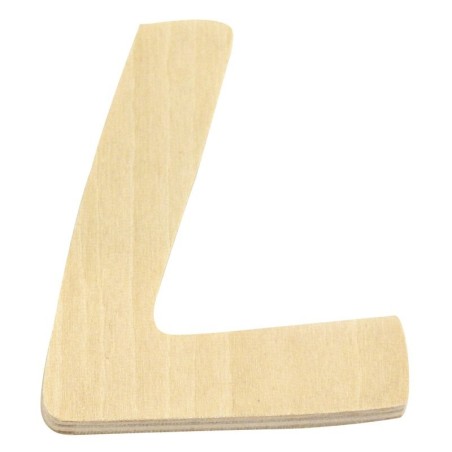 Houten letter 6cm 'L'