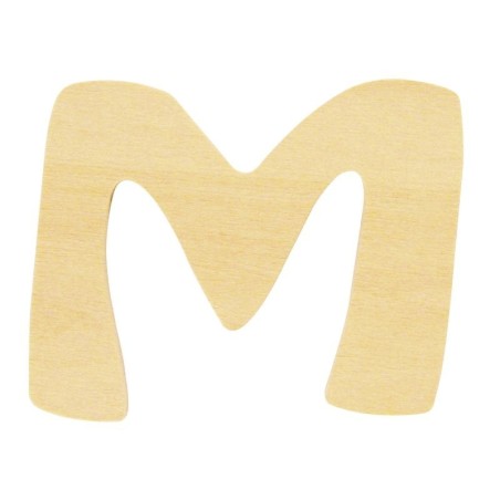 Houten letter 6cm 'M'