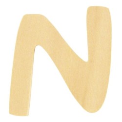 Houten letter 6cm 'N'