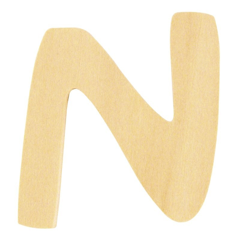 Houten letter 6cm 'N'