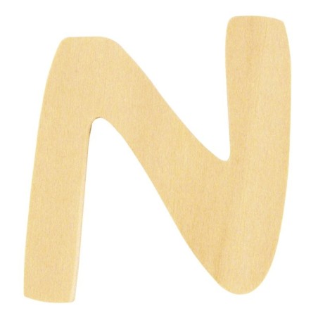 Houten letter 6cm 'N'
