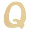 Houten letter 6cm 'Q'
