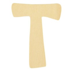 Houten letter 6cm 'T'