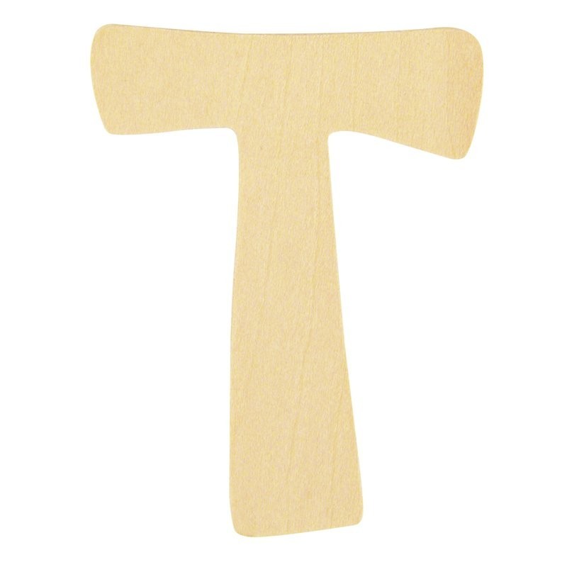 Houten letter 6cm 'T'