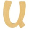Houten letter 6cm 'U'