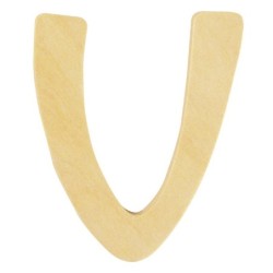 Houten letter 6cm 'V'