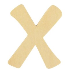 Houten letter 6cm 'X'