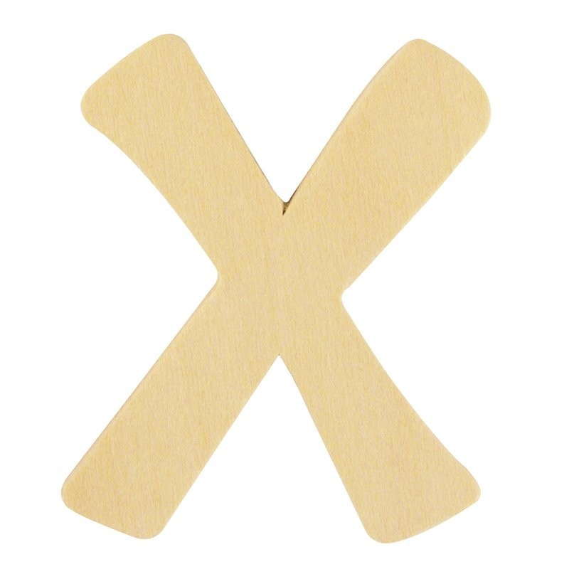 Houten letter 6cm 'X'