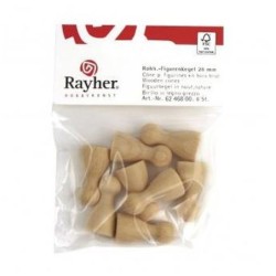 Figuurkegeltje 37 x 15 mm 8st hout